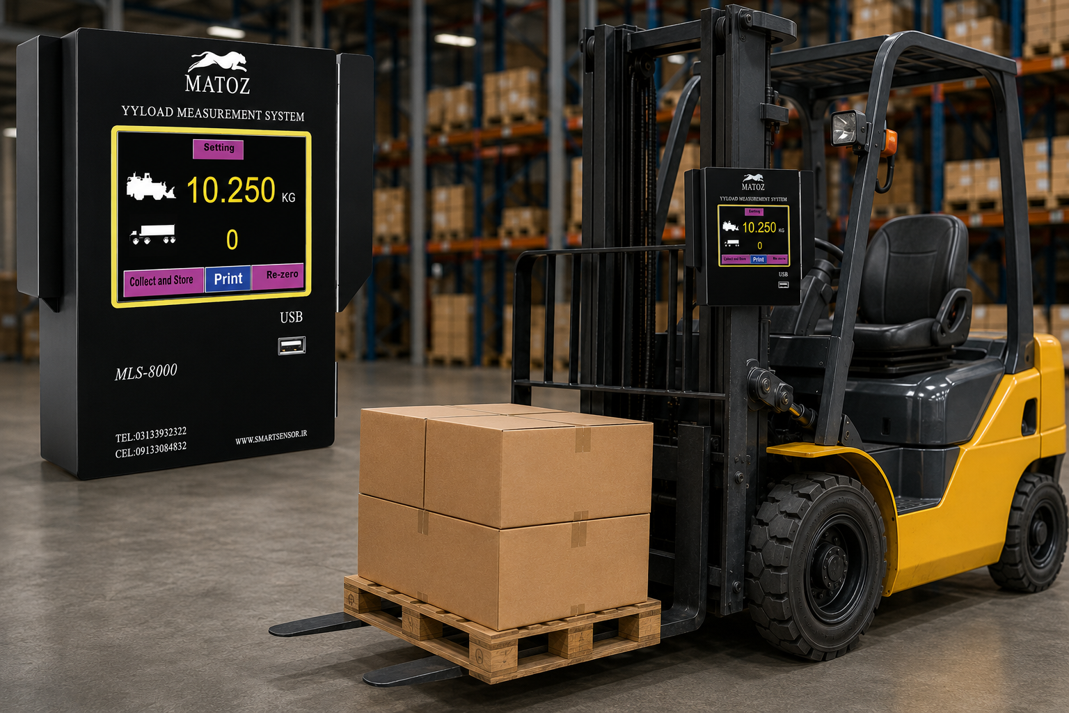 MATOZ Forklift Scale with hydraulic weighing system and digital display